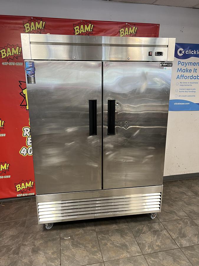 Used Dukers Two Door Reach-In Refrigerator – Commercial Upright Refrigerator – Stainless Steel – 115V