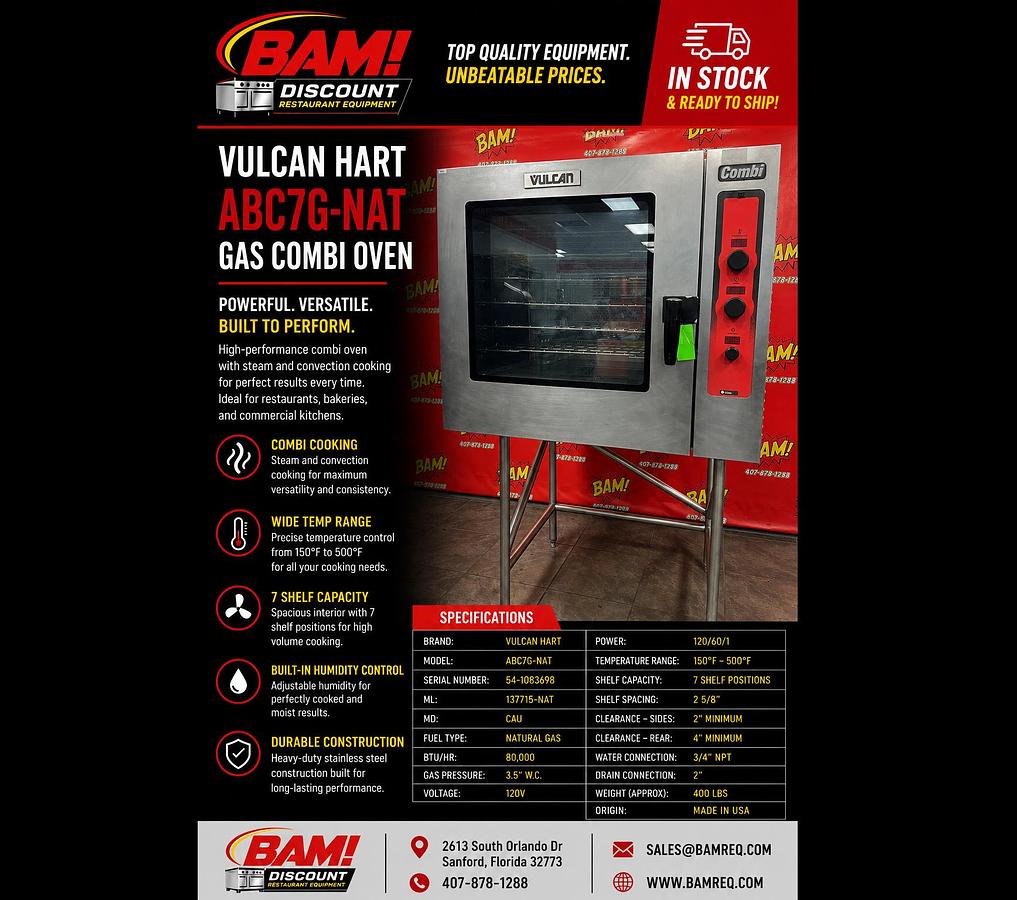 Used Vulcan Hart ABC7G-NAT Gas Combi Oven