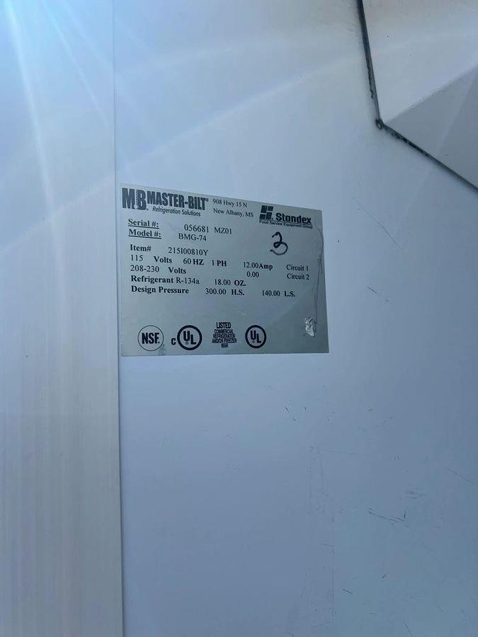 Used Master-Bilt BMG-74 White Bottom Mounted Full-Height Swing Glass Door Refrigerated Merchandiser 78” 70.2 Cu. Ft.Master-Bilt BMG-74 White Bottom Mounted Full-Height Swing Glass Door Refrigerated Merchandiser 78” 70.2 Cu. Ft.