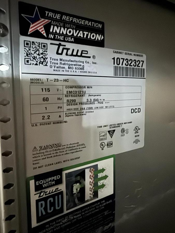 Used 2023 True T-23-HC-RH 27" 1 Door Stainless Steel Reach-In Refrigerator -120v