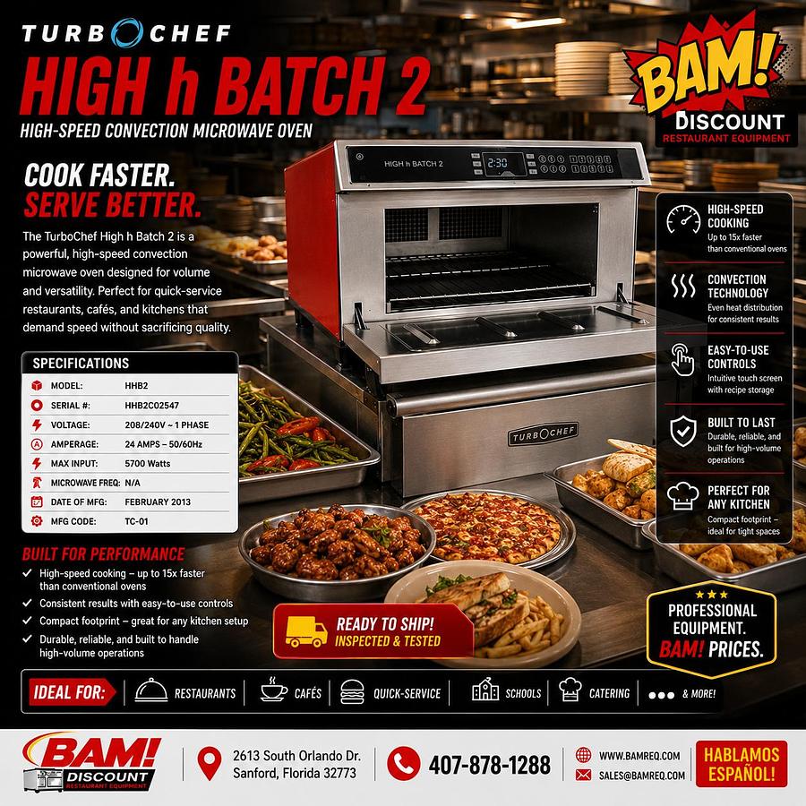Used TurboChef High h Batch 2 High-Speed Convection Microwave Oven