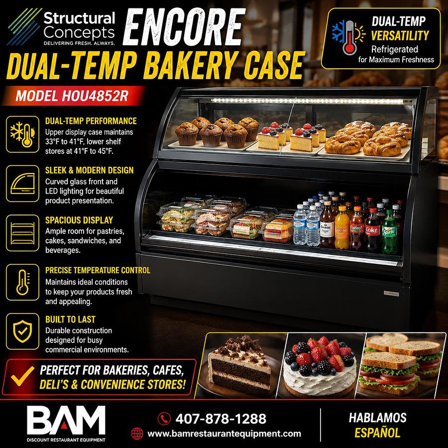 Used Structural Concepts Encore Refrigerated Dual-Temp Bakery Case Model HOU4852R