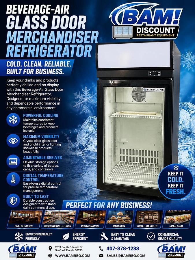 Used Beverage-Air Glass Door Merchandiser Refrigerator