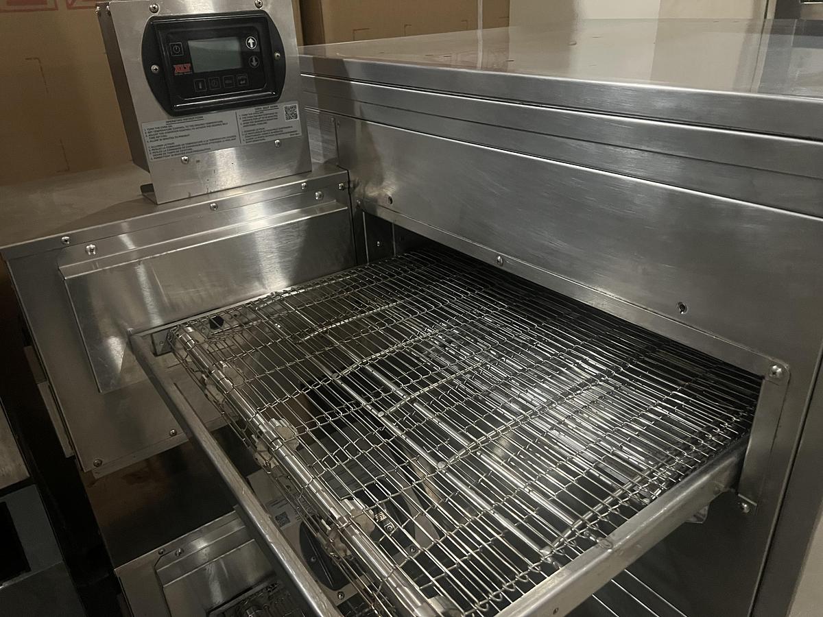 Used XLT Double Stack Conveyor Pizza Oven – Commercial Conveyor Oven – Top Oven Working, Bottom Oven for Parts/Repair
