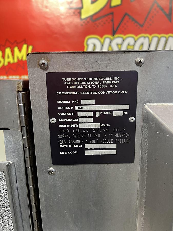 Used TurboChef High h Conveyor Oven