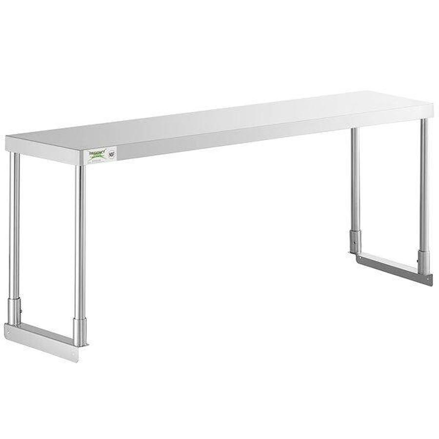 Elite Stainless Steel Single Deck Overshelf - 12" x 48" x 19 1/4"