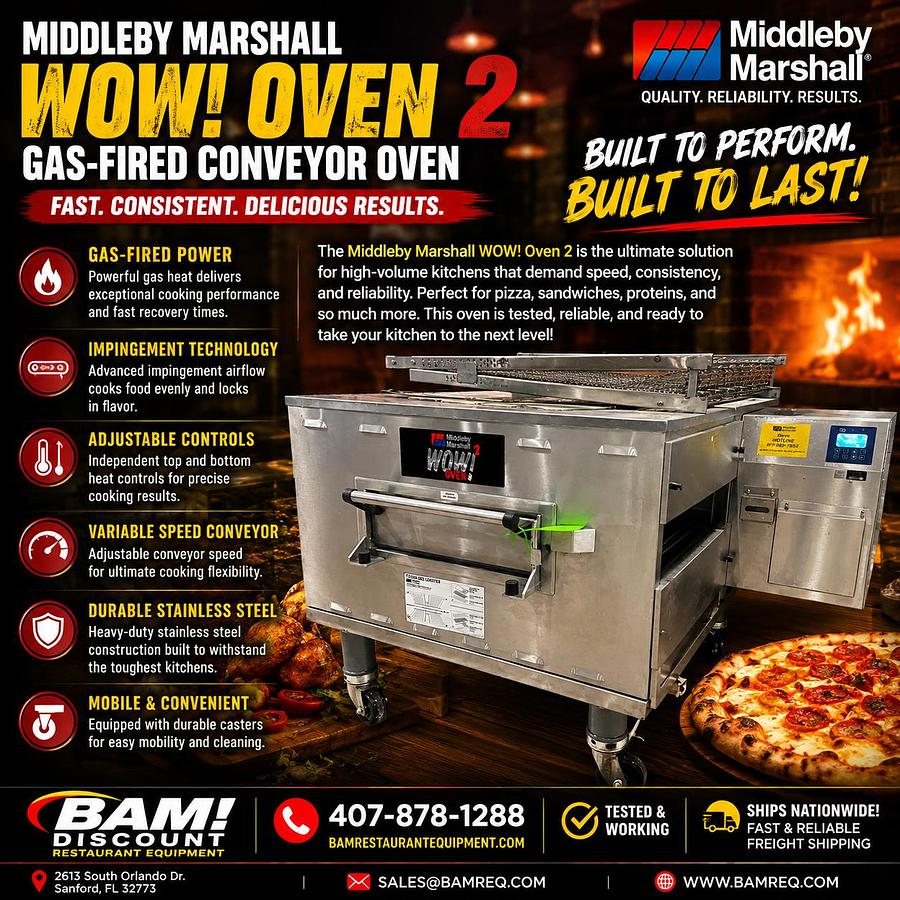 Used Middleby Marshall WOW! Oven 2 Gas-Fired Conveyor Oven – Tested & Working