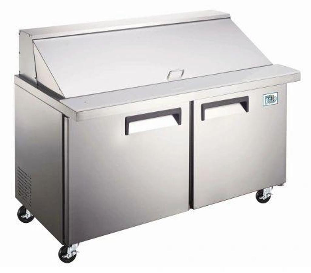 Elite Stainless Steel 2 Door 60" Mega Top Sandwich Prep Table on Castors