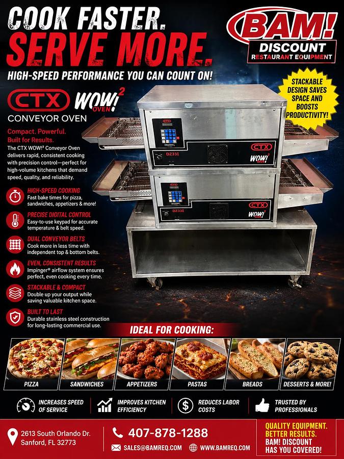 Used CTX WOW!2 DZ331 Countertop Conveyor Oven Double Stack Commercial Pizza Oven