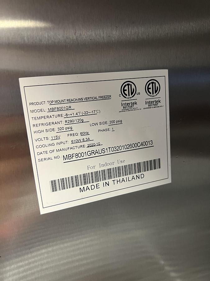 Refurbished Atosa 1 Door Commercial Reach-In Freezer Stainless Steel – 4 Years Old
