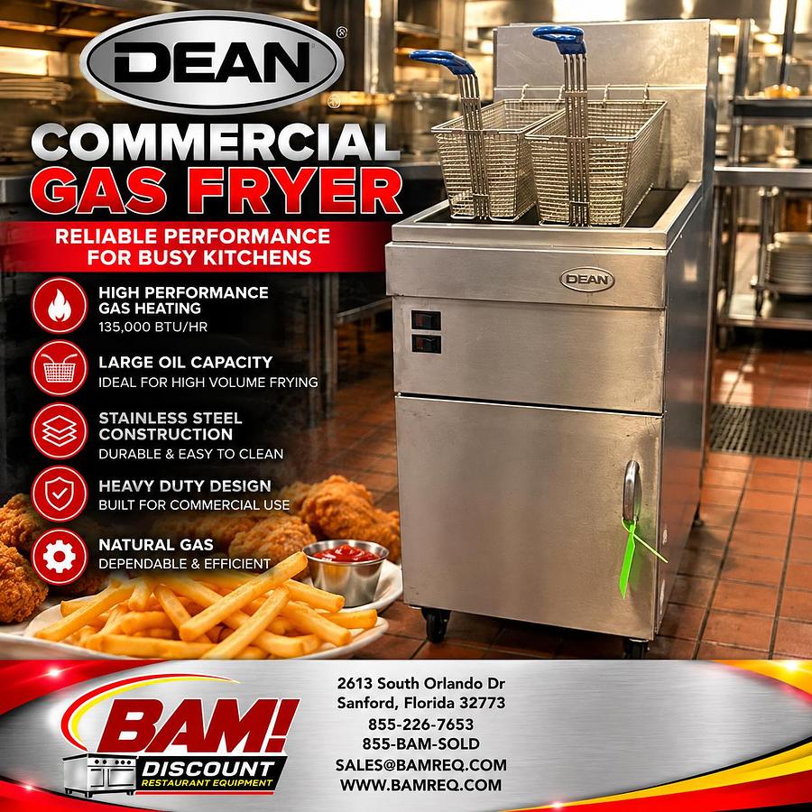 Refurbished DEAN Commercial Natural Gas Deep Fryer