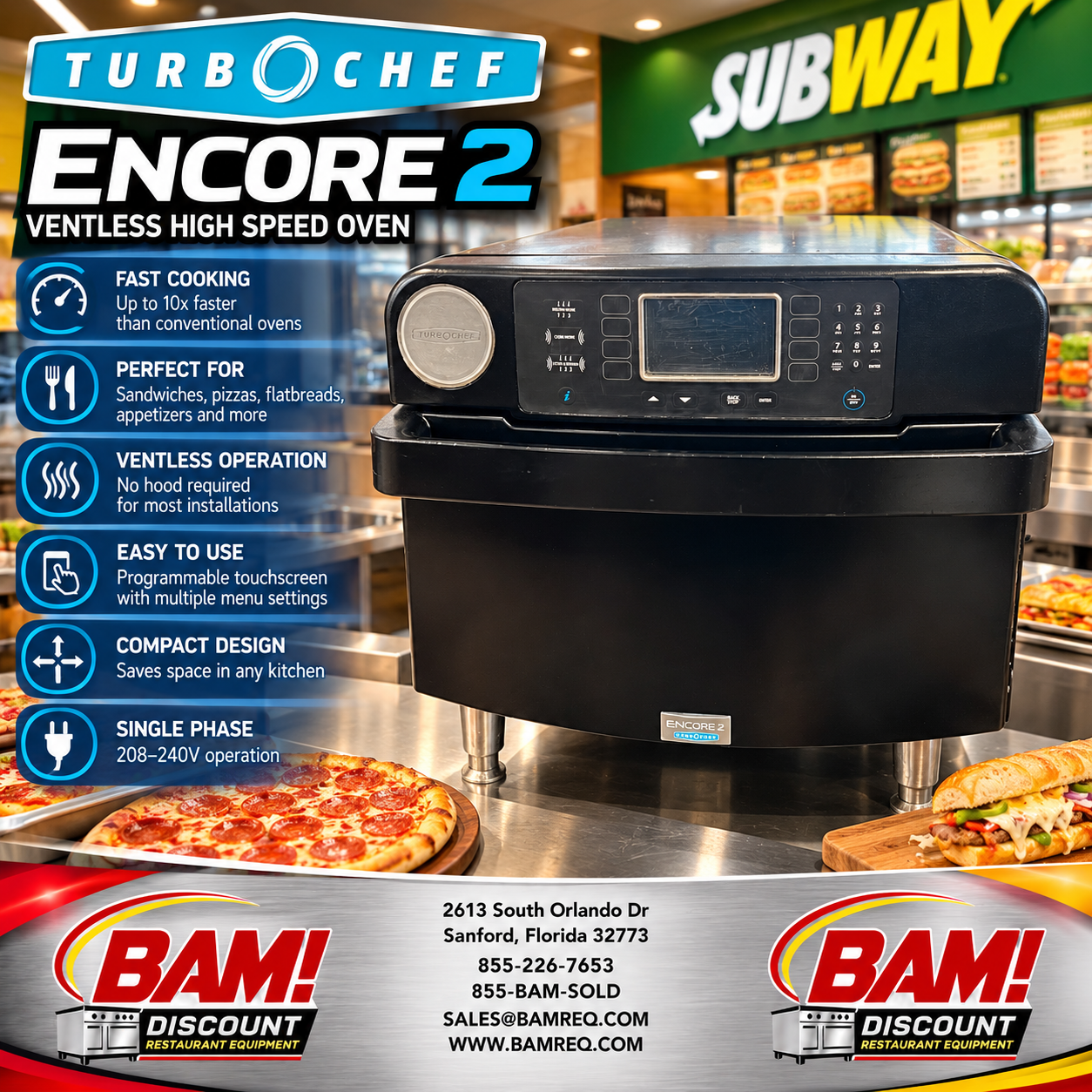 Refurbished TurboChef Encore 2 Ventless High-Speed Rapid Cook Oven