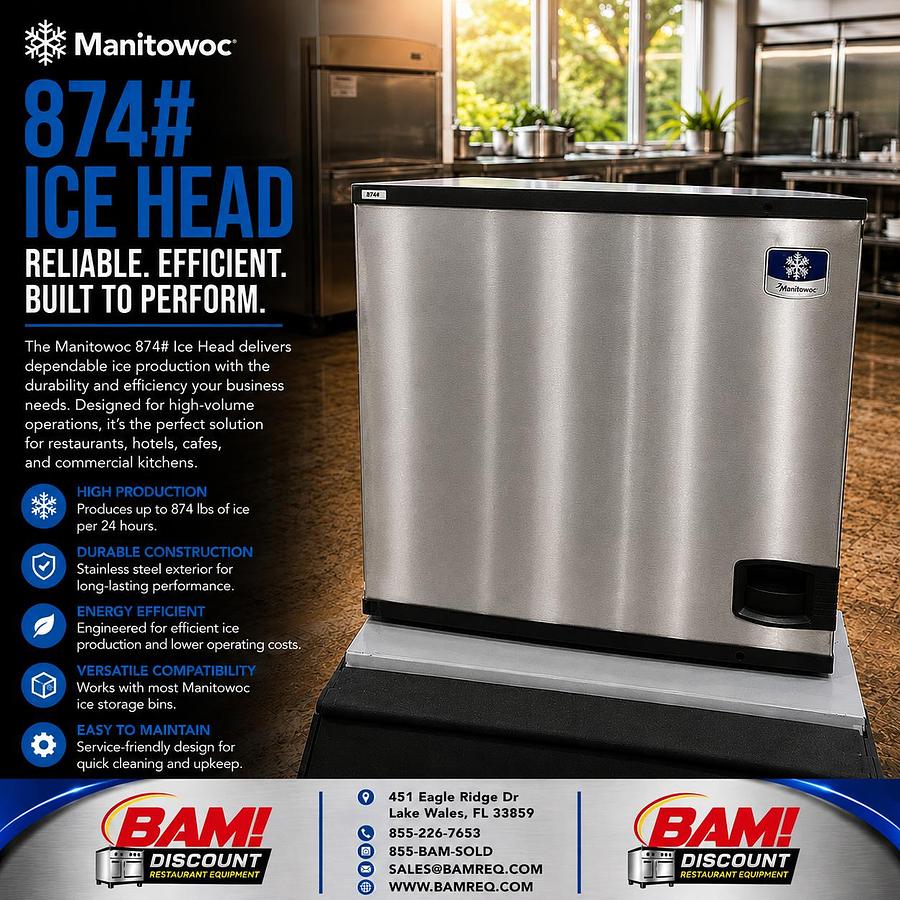 Refurbished Manitowoc 874 LB Commercial Ice Machine Head Stainless Steel Ice Maker Tested