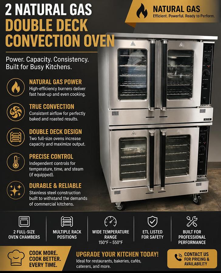 ELITE ECO-2 Natural Gas Double Deck Convection Oven