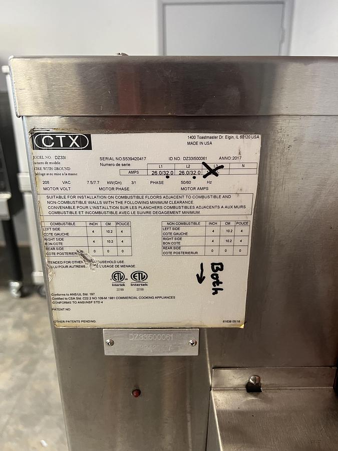Used CTX WOW!2 DZ331 Countertop Conveyor Oven Double Stack Commercial Pizza Oven