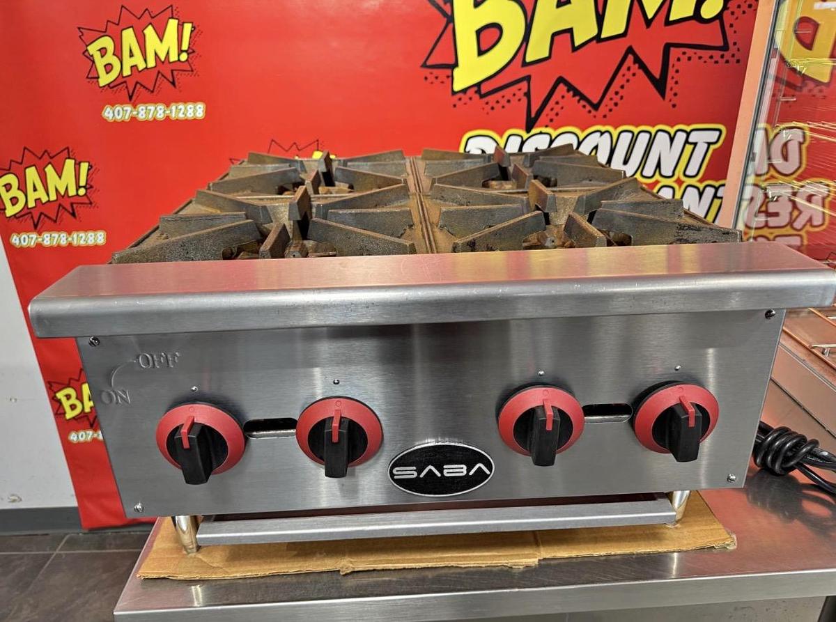Used SABA 4 Burner Commercial Countertop Gas Hot Plate