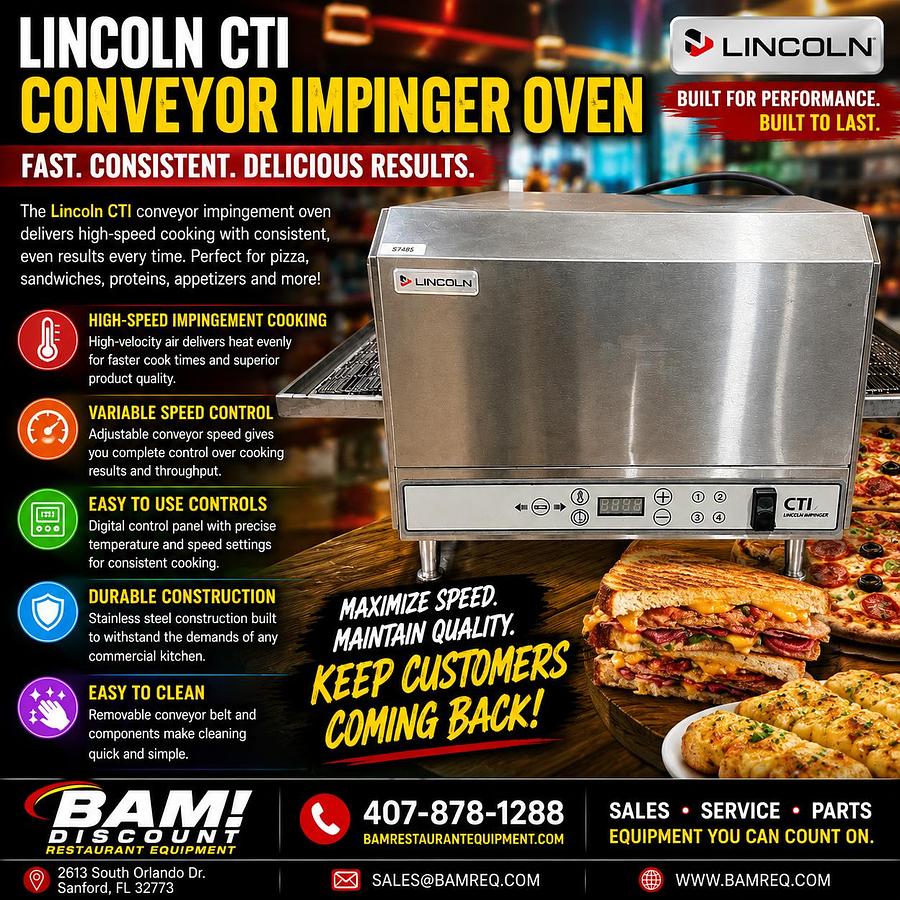 Used Lincoln CTI Countertop Conveyor Impinger Oven – Commercial Conveyor Oven – Tested & Working