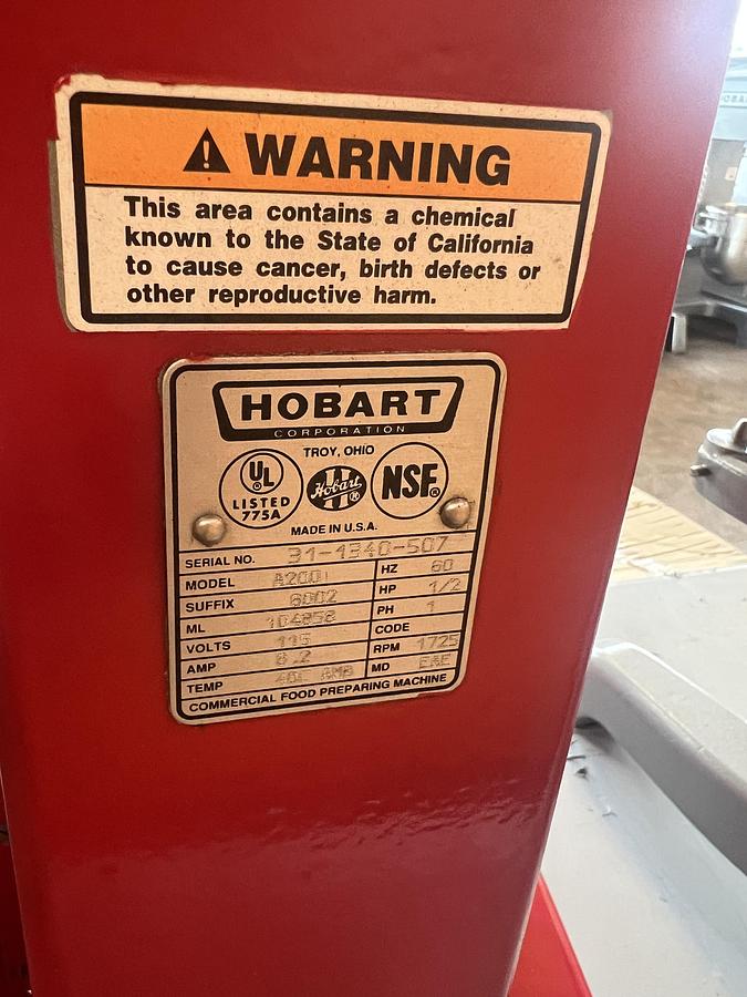 Refurbished Hobart A200 20 Qt Commercial Planetary Mixer w/ Bowl Whip & Dough Hook