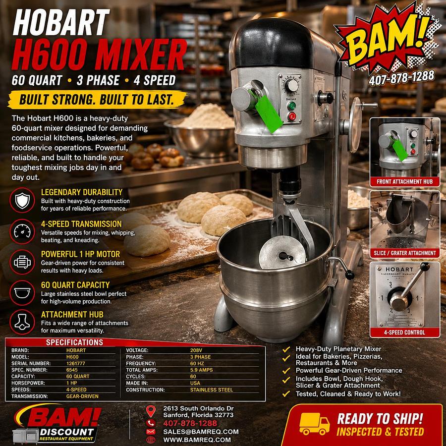 Used Hobart H600 Commercial Mixer