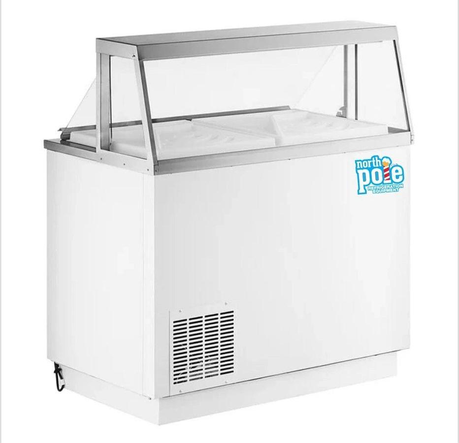 Elite NPW-47-HC 47 1/8" 8 Tub White Deluxe Ice Cream Dipping Cabinet