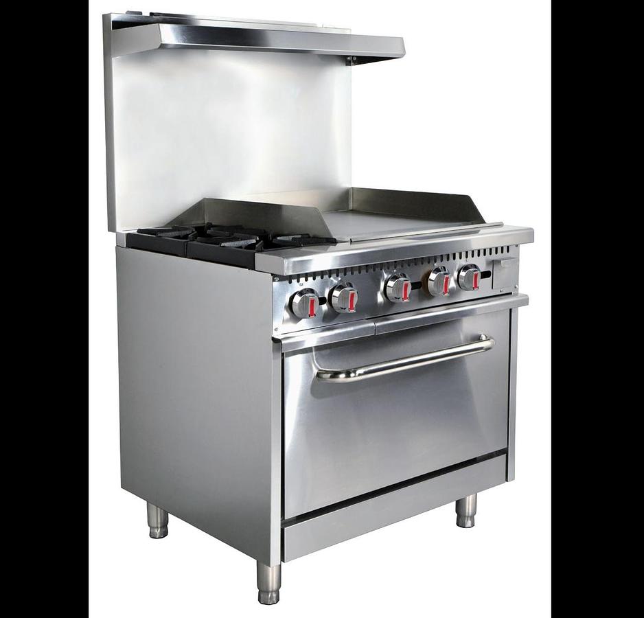 ELITE E-2-G24 36" 2 Gas Burner Range w/ 24in Griddle & Oven