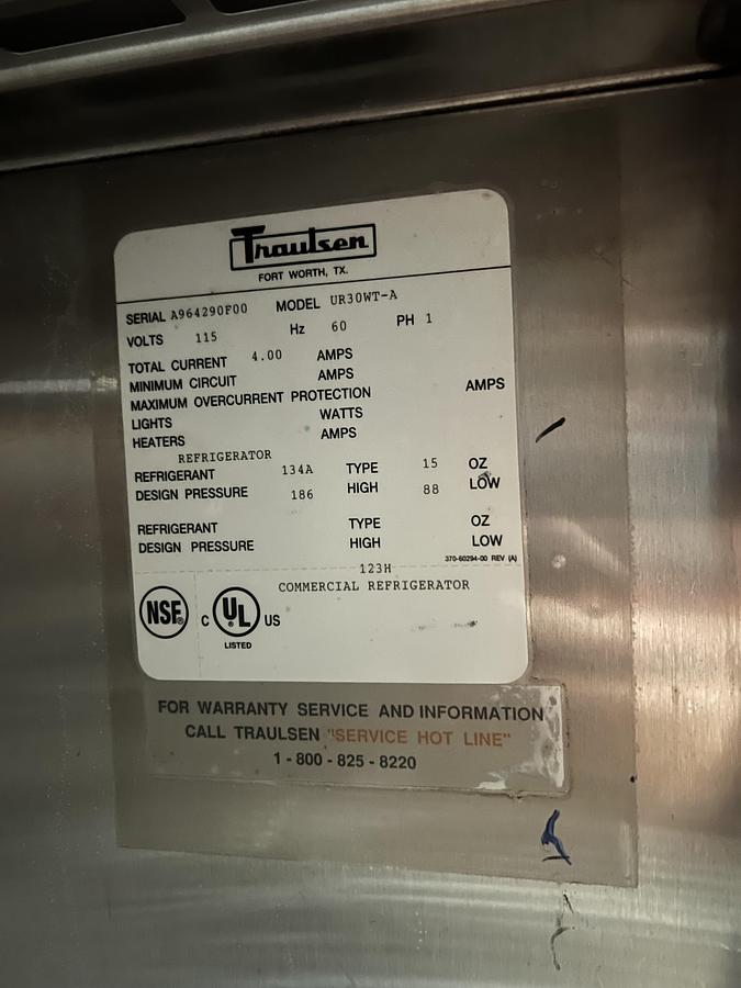 Refurbished Traulsen 1 Door Glass Door Commercial Refrigerator Reach-In Cooler Stainless Steel