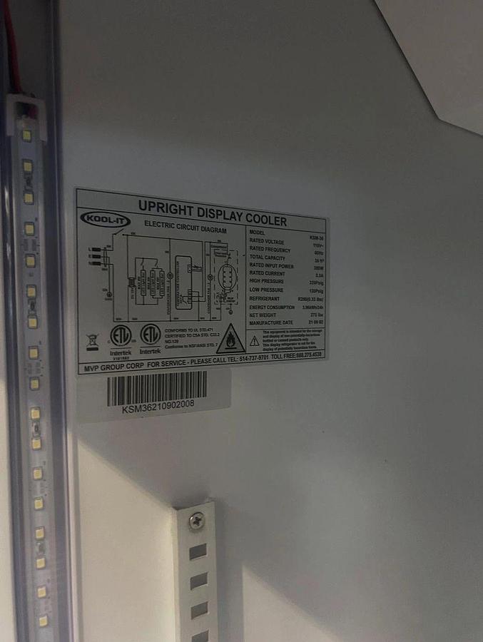 Used Kool-It KSM-36 44” 2-Section Merchandiser Refrigerator with Sliding Glass Door, 31 cu. ft.Kool-It KSM-36 44” 2-Section Merchandiser Refrigerator with Sliding Glass Door, 31 cu. ft.