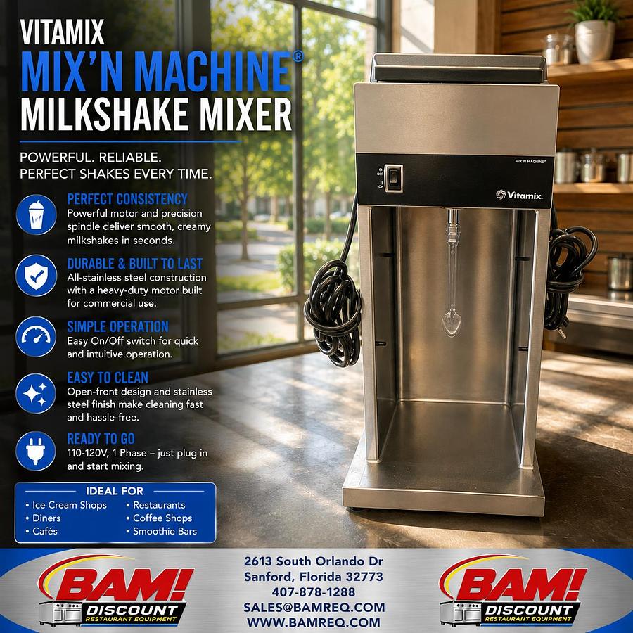Used Vitamix Mix'n Machine® Commercial Milkshake Mixer – Stainless Steel – 120V