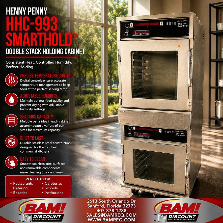 Used Henny Penny HHC-993 SmartHold® Double Stack Heated Holding Cabinet