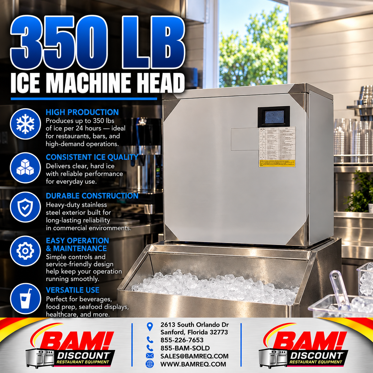 Refurbished 350 LB Commercial Ice Machine Head – Stainless Steel – Tested & Working