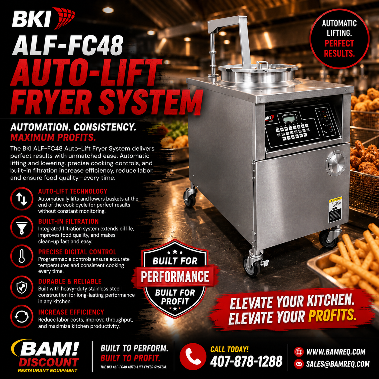 Used BKI ALF-FC48 Auto-Lift Fryer System