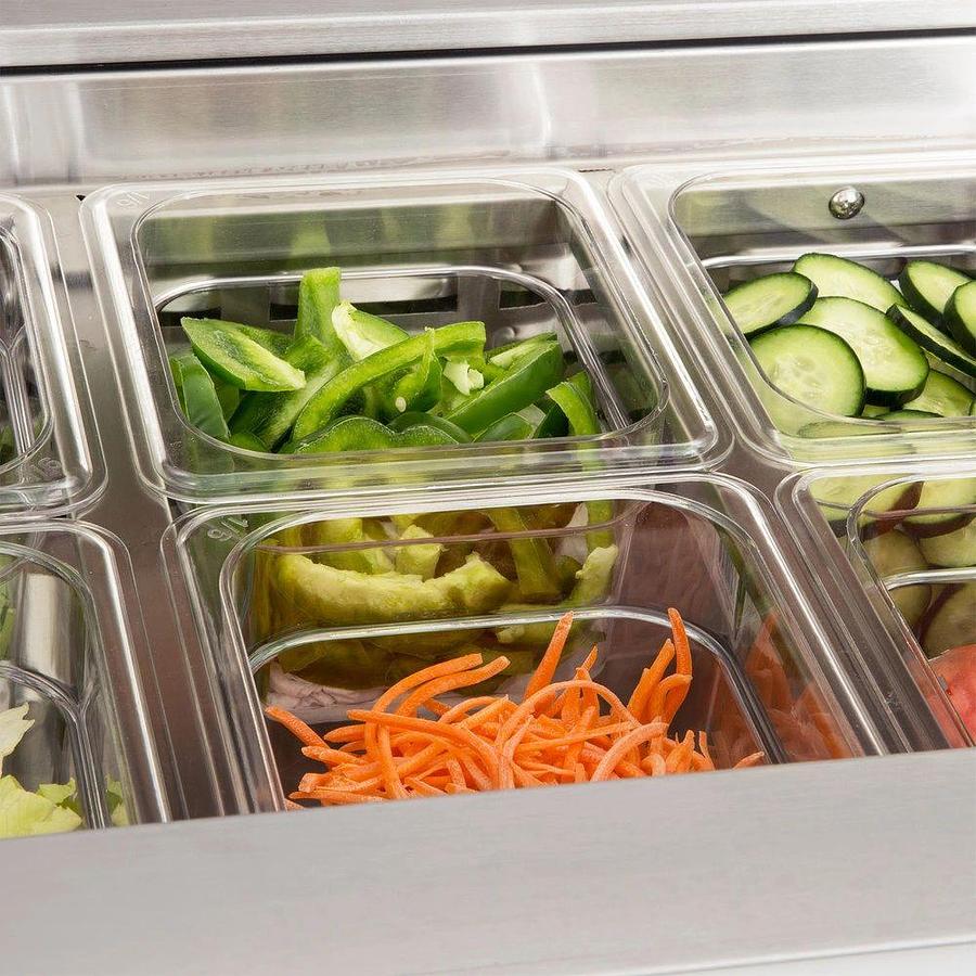 Elite Stainless Steel Single Door 27" Mega Top Sandwich Prep Table on Castors