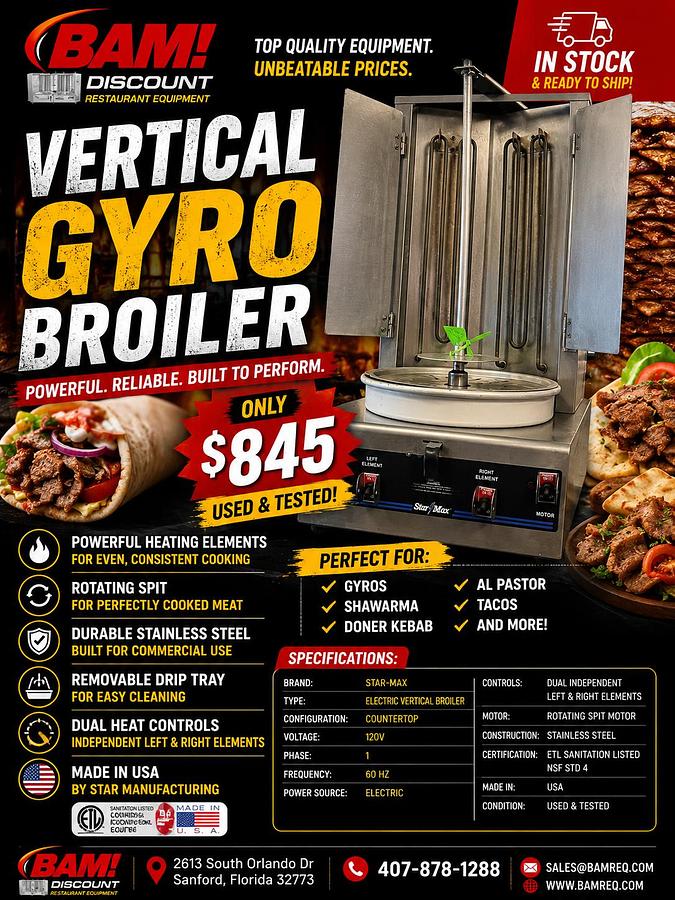 Used Star / Star-Max Vertical Gyro Broiler