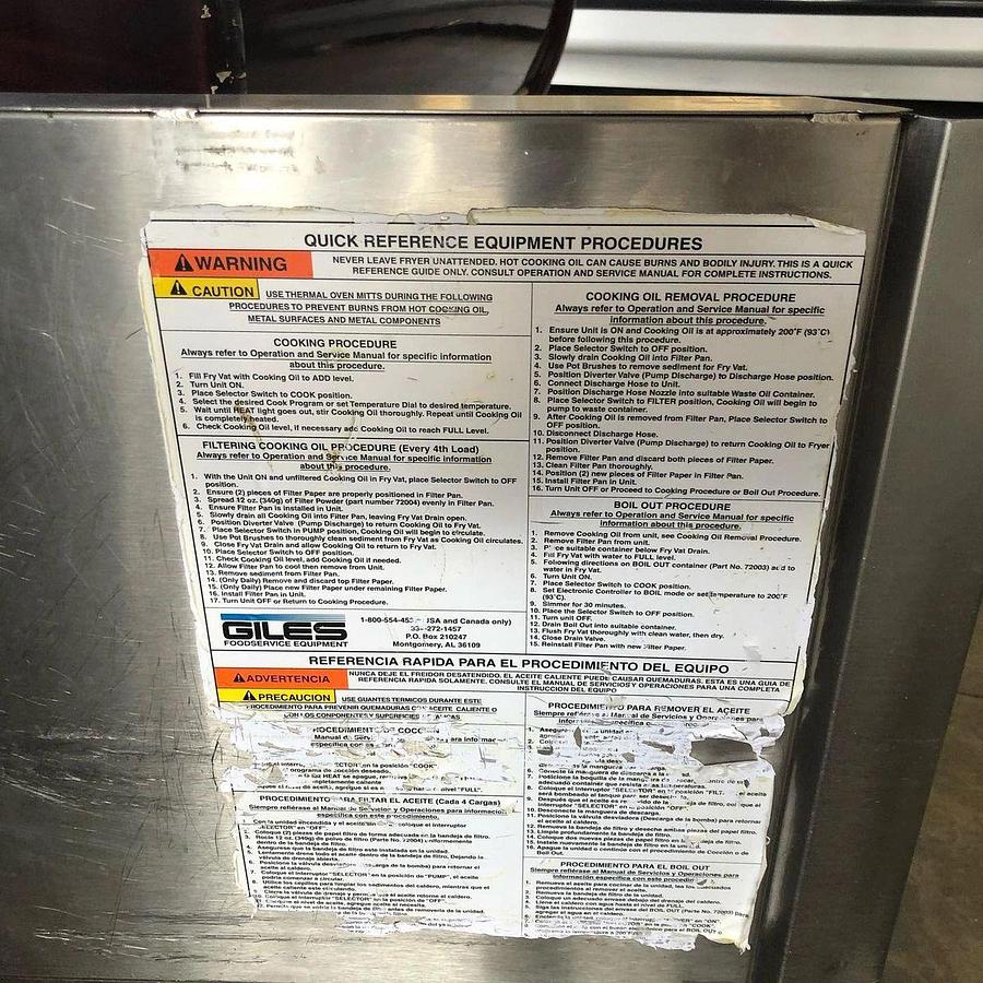 Used Used Giles GEF-720-VH 75 Lb Ventless Fry KettleUsed Giles GEF-720-VH 75 Lb Ventless Fry Kettle