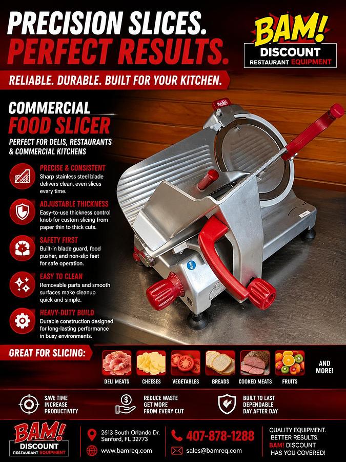 Used Commercial Manual Gravity Feed Meat & Cheese Slicer