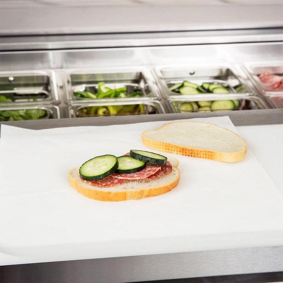 Elite Stainless Steel 3 Door Mega Top Sandwich Prep Table on Castors