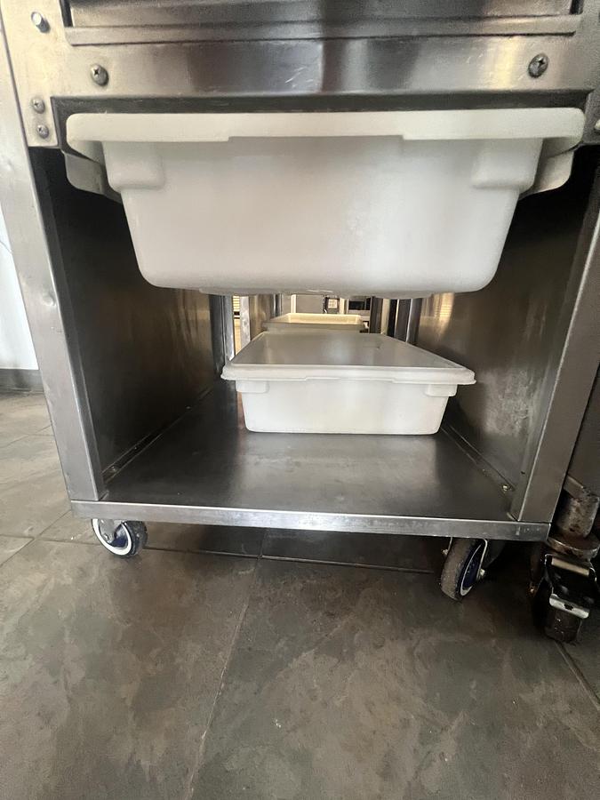 Used Giles Commercial Chicken Breading Cart Stainless Steel 3-Bin Breader Station