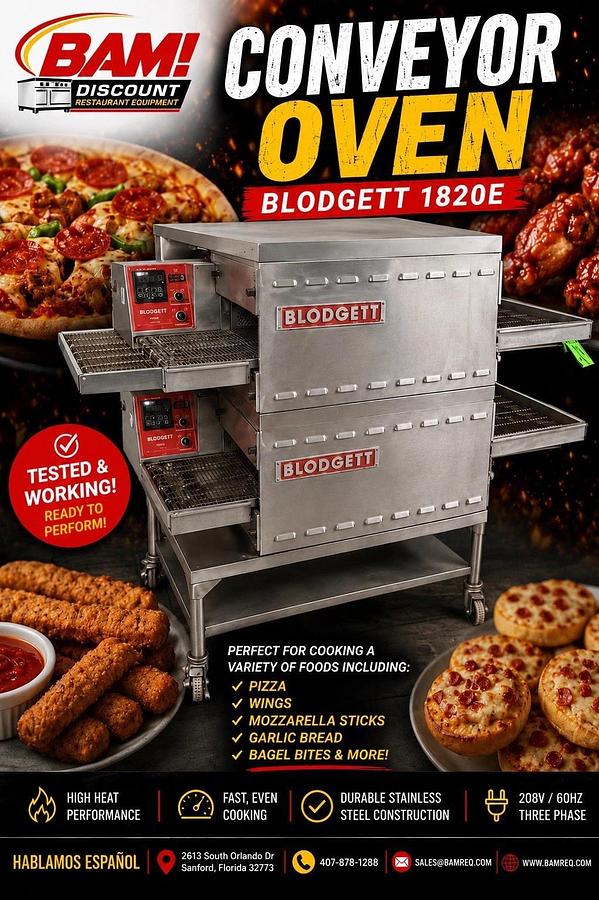 Used Blodgett Model MT1820E Electric Double Stack Conveyor Oven 208v 1 Phase 18” Belt