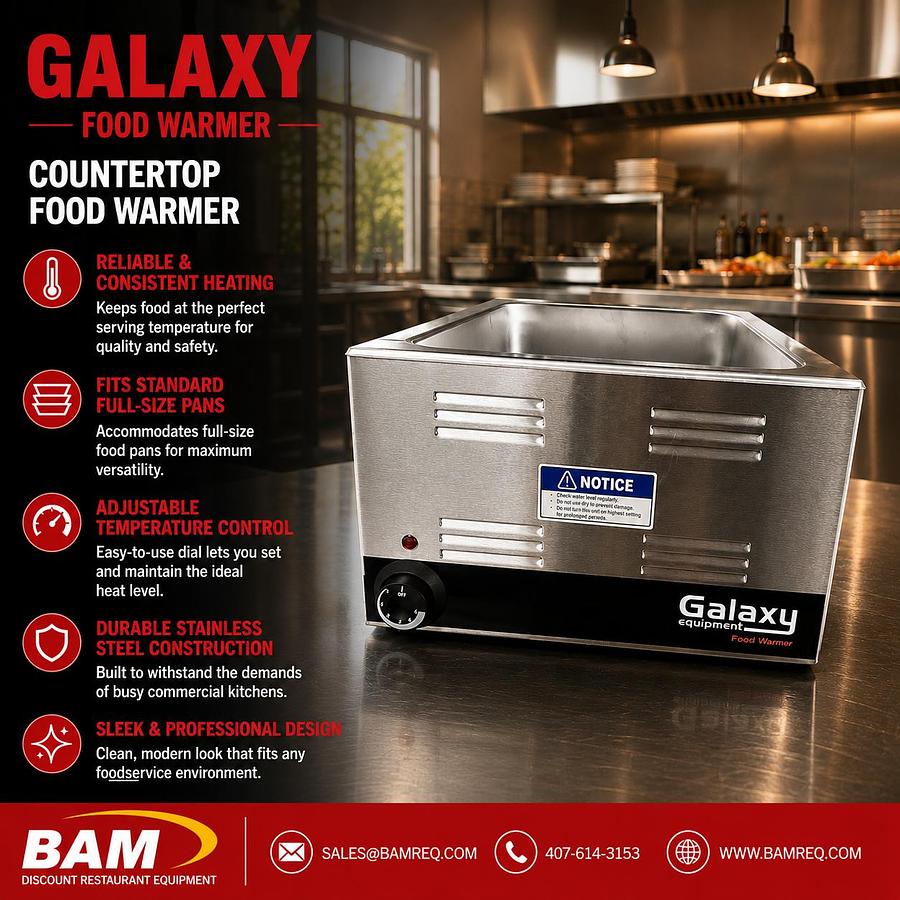 Galaxy Countertop Food Warmer – Commercial Stainless Steel Electric Food Warmer
