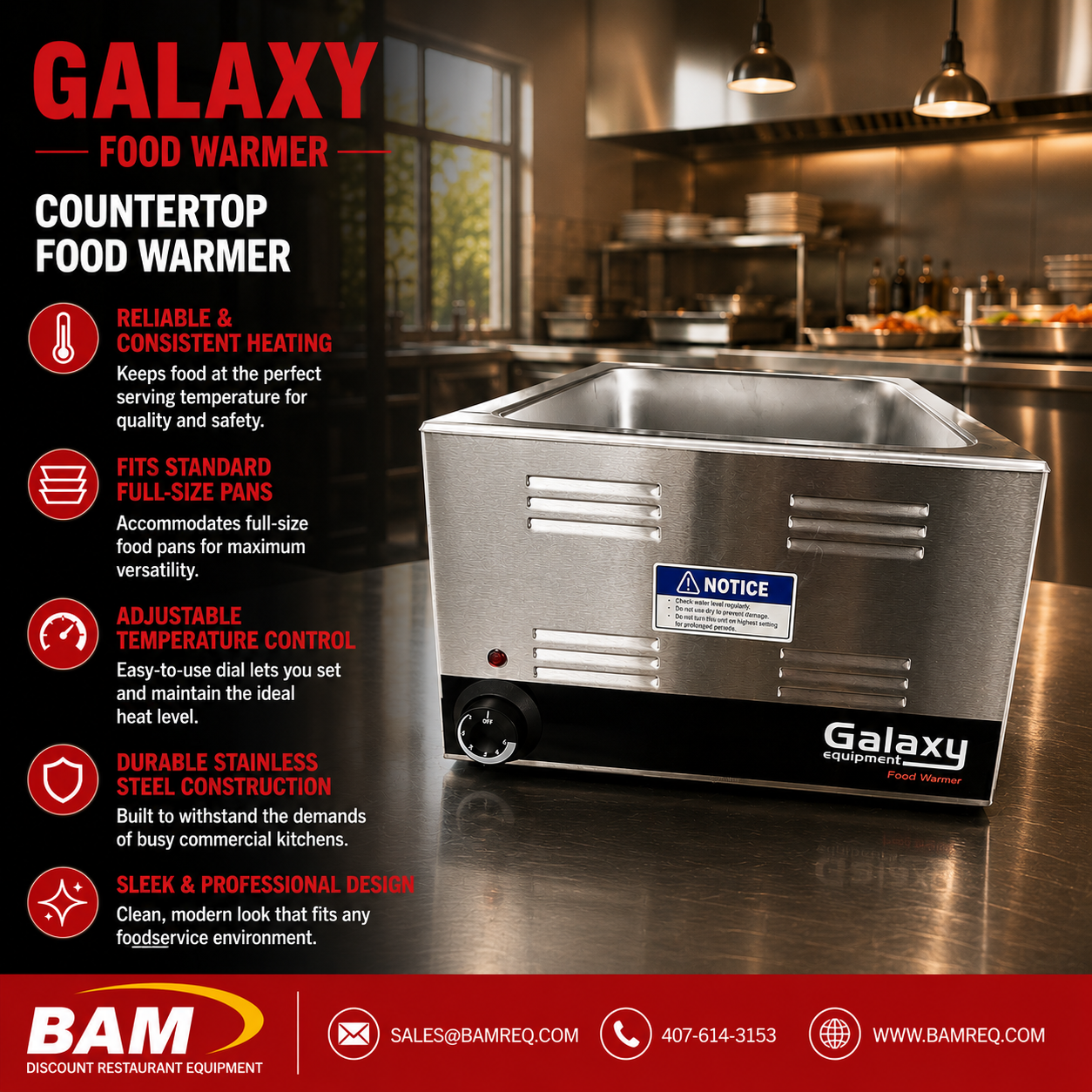 Galaxy Countertop Food Warmer – Commercial Stainless Steel Electric Food Warmer