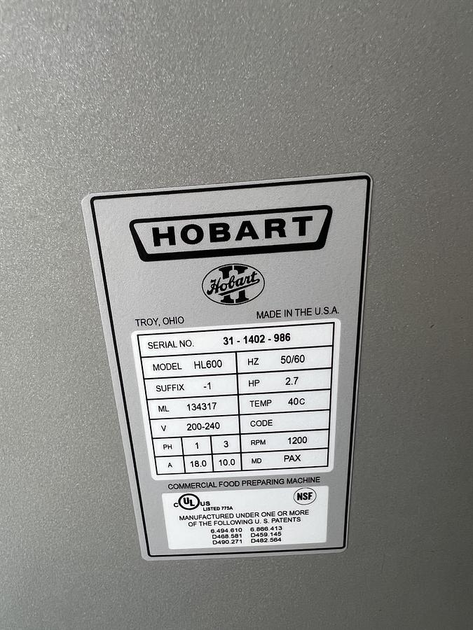 Used Hobart 60 Qt Commercial Planetary Mixer w/ Bowl, Whip & Hub Attachment