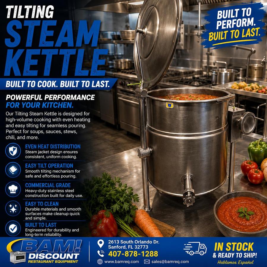 Used Cleveland KEL-40-T  40 Gallon Electric Tilting Steam Jacketed Kettle