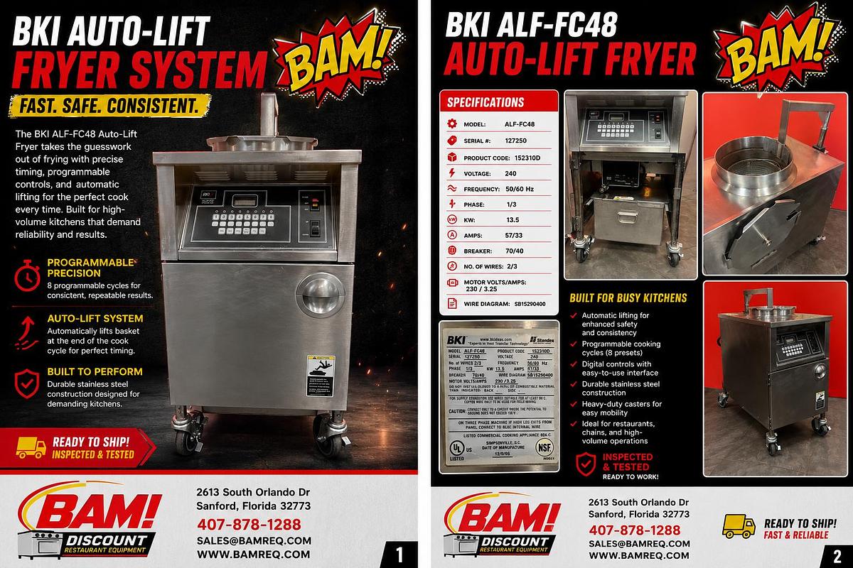 Used BKI ALF-FC48 Auto-Lift Fryer System