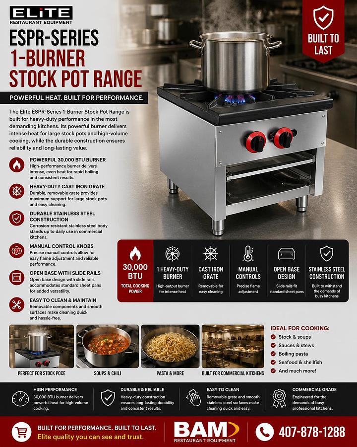 Elite ESPR-SERIES 1-Burner Stock Pot Range