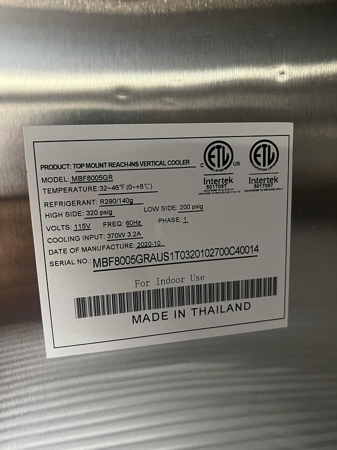 Refurbished ATOSA MBF8005GR – Commercial 2-Door Reach-In Refrigerator – Stainless Steel