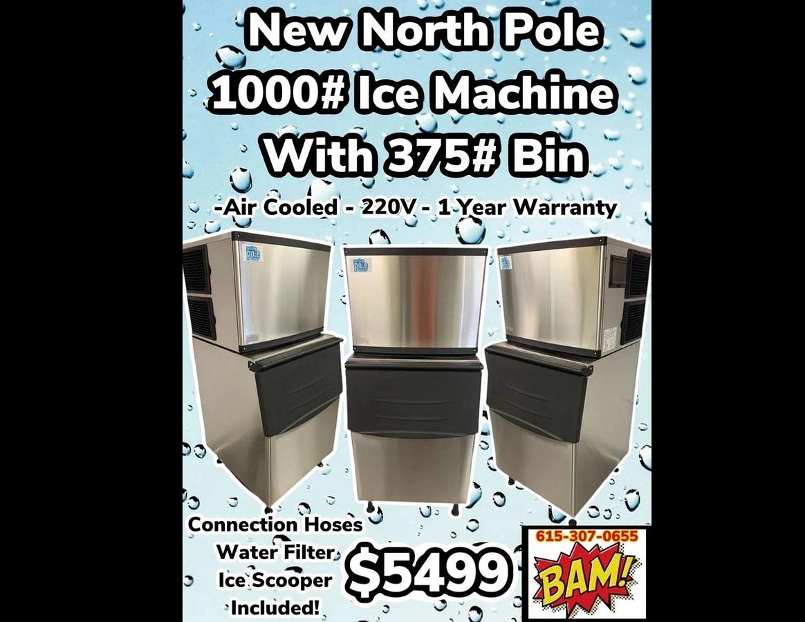 Elite 1000# Ice Maker With 375# Bin