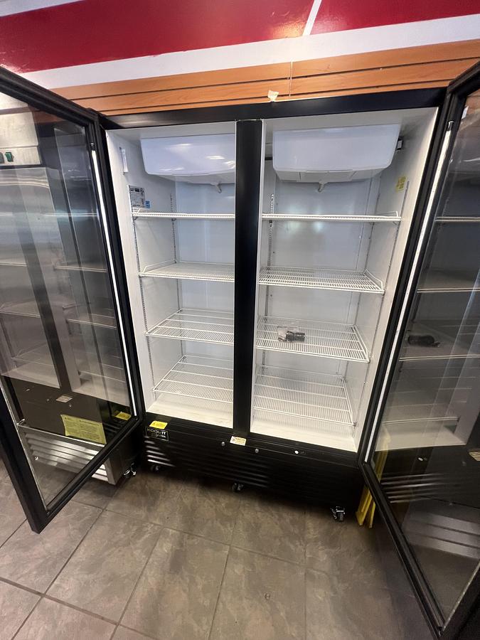 Used Kool-It Double Glass Door Merchandiser Refrigerator Commercial Reach-In