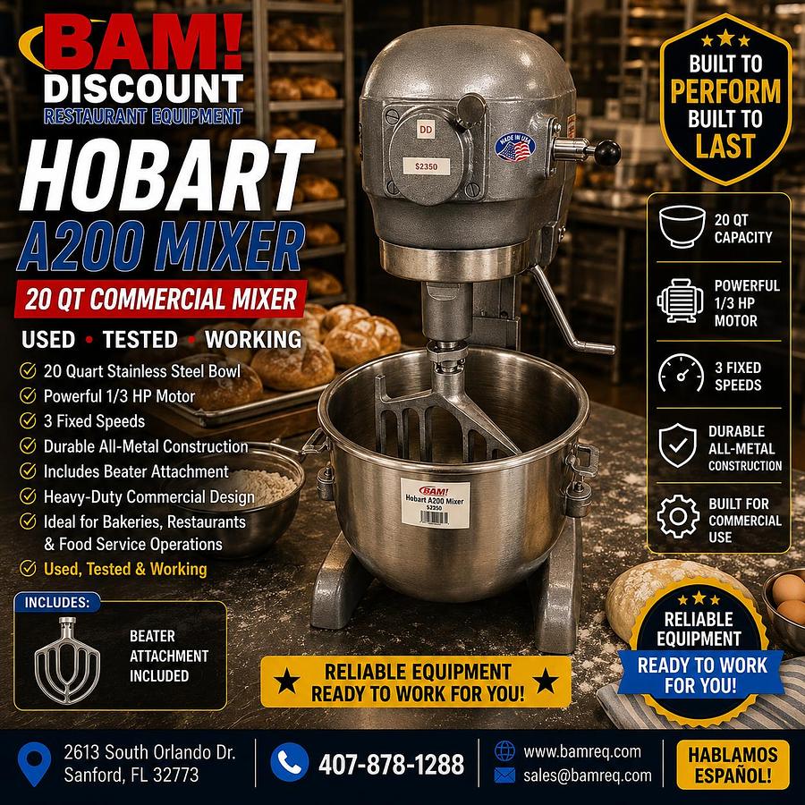 Used Hobart A200 20 Quart Commercial Planetary Mixer