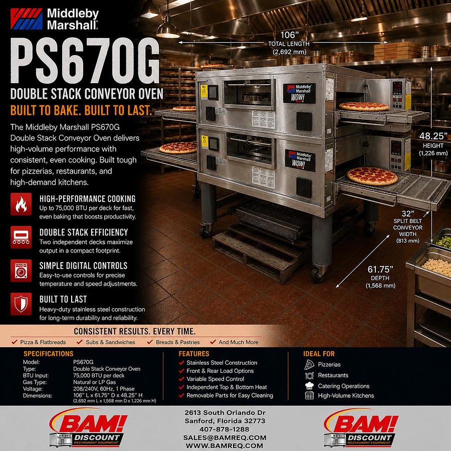 Refurbished PS670G DOUBLE STACK CONVEYOR OVEN