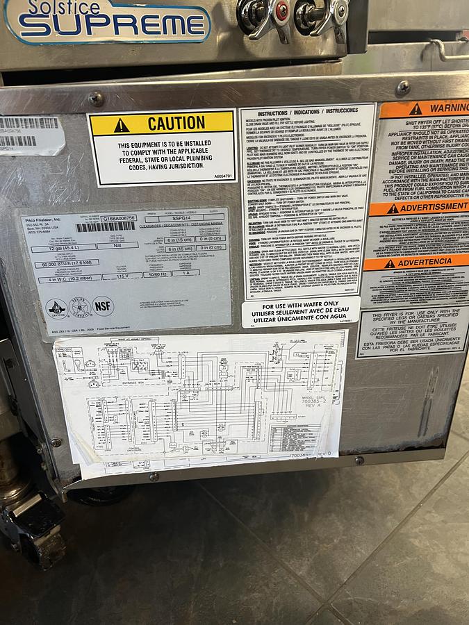 Used Pitco Solstice Supreme Gas Floor Fryer – Digital Controls